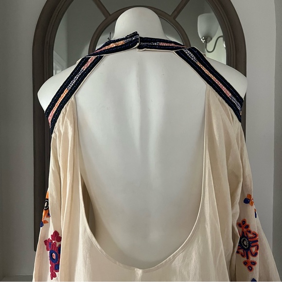 NWT Wandering Halter Boho Blouse, Cold-Shoulder Open Back Size 40 New w/Tag - Picture 6 of 16